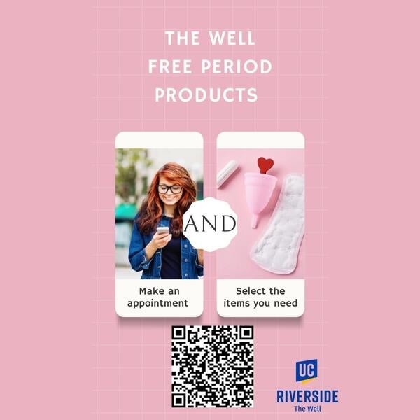 The Well's Free Period Products QR code to set an appointment